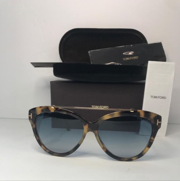 💯 Original Tom Ford Brown Tortoise Gradient Livia Sunglasses - Picture 11 of 13